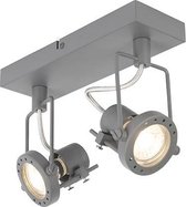 QAZQA suplux - Klassieke Plafondspot | Spotje | Opbouwspot - 2 lichts - L 240 mm - Antraciet - Industrieel -  Woonkamer | Slaapkamer | Keuken