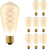 LED VINTAGE E27 Filament lamp - ⌀ 64 mm – Dimbaar – 9-pack ST64 led lampen