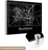 MuchoWow® Glasschilderij 120x90 cm - Schilderij acrylglas - Kaart - Plattegrond - Maastricht - Stadskaart - Foto op glas - Schilderijen