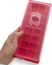 Rode IJsblokjes Maker met Deksel - Afmetingen 16x10.8cm