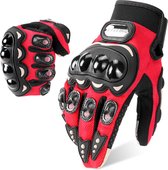 RAMBUXÂ® - Motorhandschoenen - Rood - Lichtgewicht Mesh - Grip Handschoenen - Motor - Scooter - Fiets - Touchscreen - Bescherming - Maat 2XL