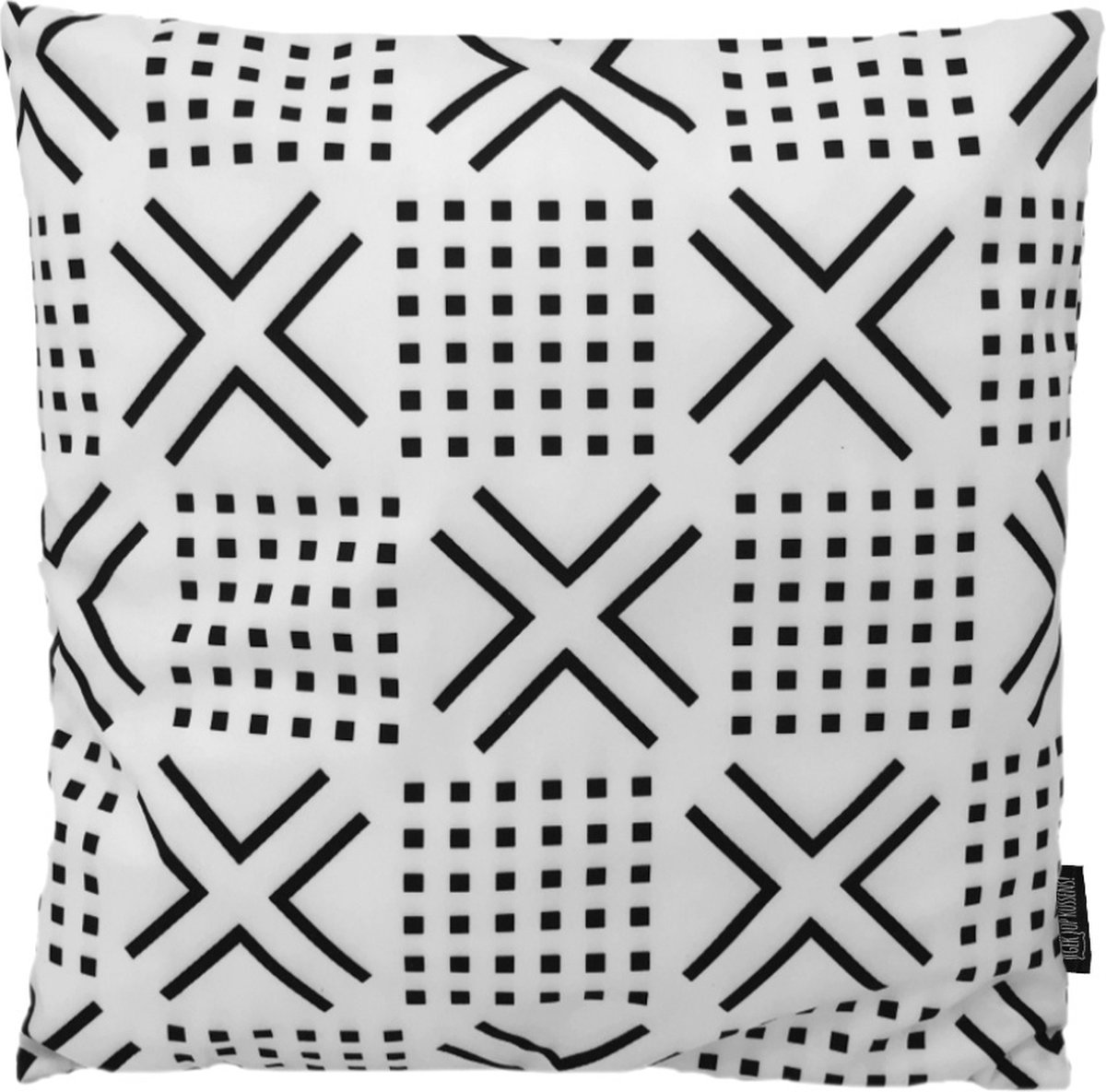 Gek op Kussens! Sierkussen Senza Black/White #2 | 45 x 45 cm | Katoen/Polyester Wit-Zwart