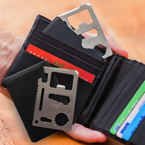 Foto: Mikamax pinpas multitool past in je portemonnee 11 functies multitool credit card handige gadgets