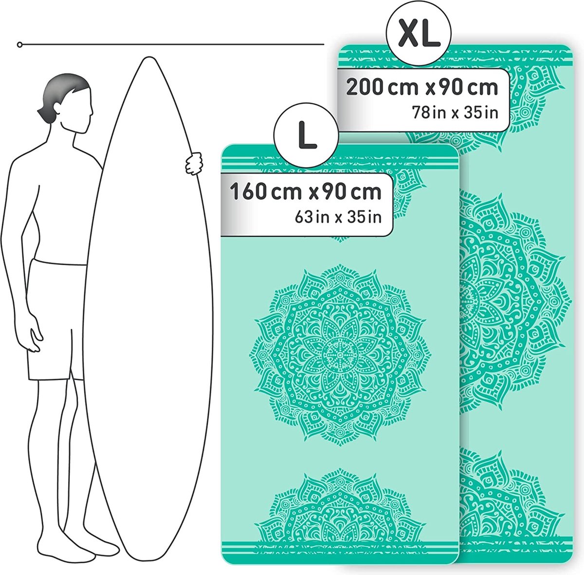 Drap de plage XXL - Drap de bain microfibre grand format, serviettes  microfibre... | bol.com