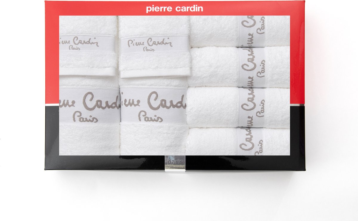 Jeu De 3 Serviettes Pierre Cardin - Toilette, Lavabo Et Douche, 100% Coton 450 G/m², Blanc