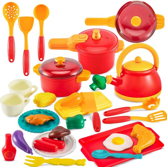 huis wastafel herten Cinqo- Keukenaccessoires voor kinderen, speelgoed met potten en pannen,...  | bol.com