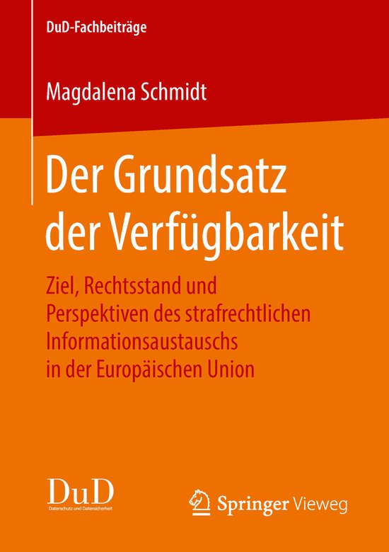 DuD-Fachbeiträge- Der Grundsatz der Verfügbarkeit - cover