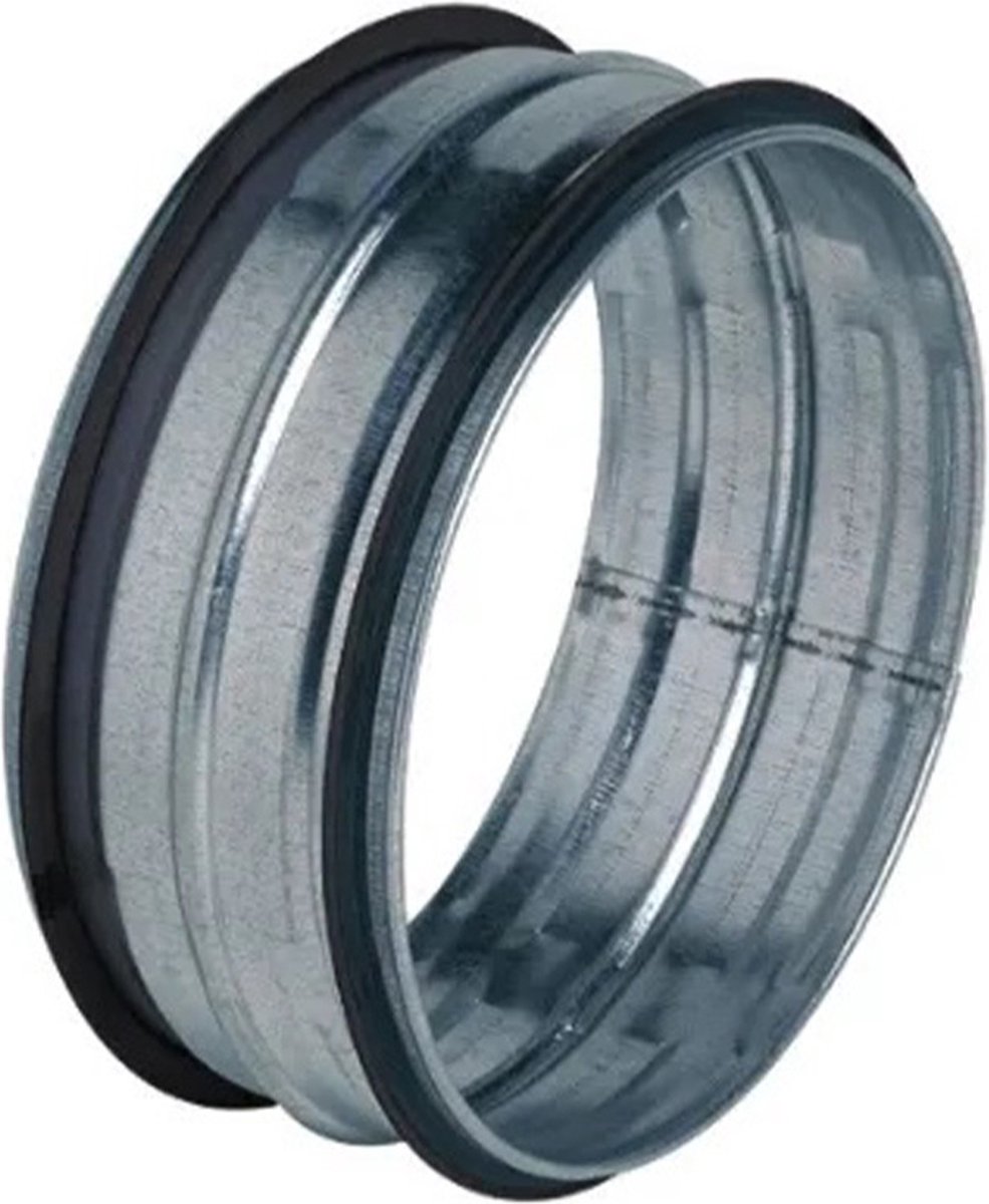 S&P RM Koppelstuk 125mm met rubberring tbv 2 kanalen - Metaal
