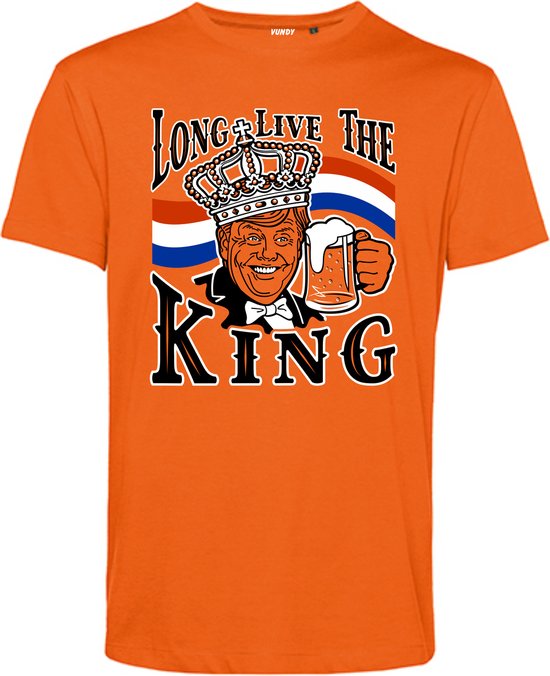 T-shirt Long Live The King Willem Alexander | Koningsdag kleding | oranje t-shirt | Oranje | maat 3XL