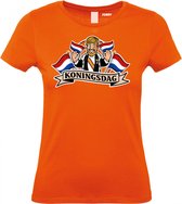 Dames T-shirt Kingsday Cartoon | Koningsdag kleding | oranje t-shirt | Oranje dames | maat M