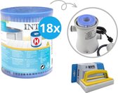 Intex - Voordeelverpakking - H filters geschikt voor filterpomp 28602GS - 18 stuks & WAYS scrubborstel