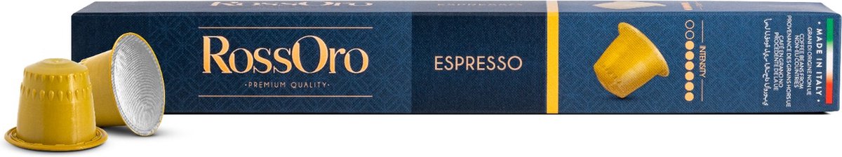 Nieuwe productaanbieding - RossOro Coffee - Espresso 20 Tube Pack - Nespresso Compatible Capsules - 200 Capsules - koffiecups geschikt voor Nespresso