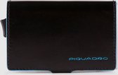 Piquadro Blue Square Double Credit Card Case With Sliding System Black