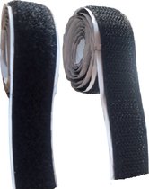 1 Pak Klittenband zelfklevend zwart 2 Meter 1 Met Velcro met lijm pack knutselen naaien fournituren kleding maken knutsel hobby haak lus band of naaien