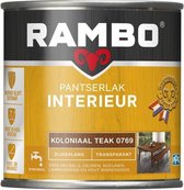 Rambo Pantserlak Interieur - Transparant Zijdeglans - Houtnerf Zichtbaar - Koloniaal Teak - 0.75L