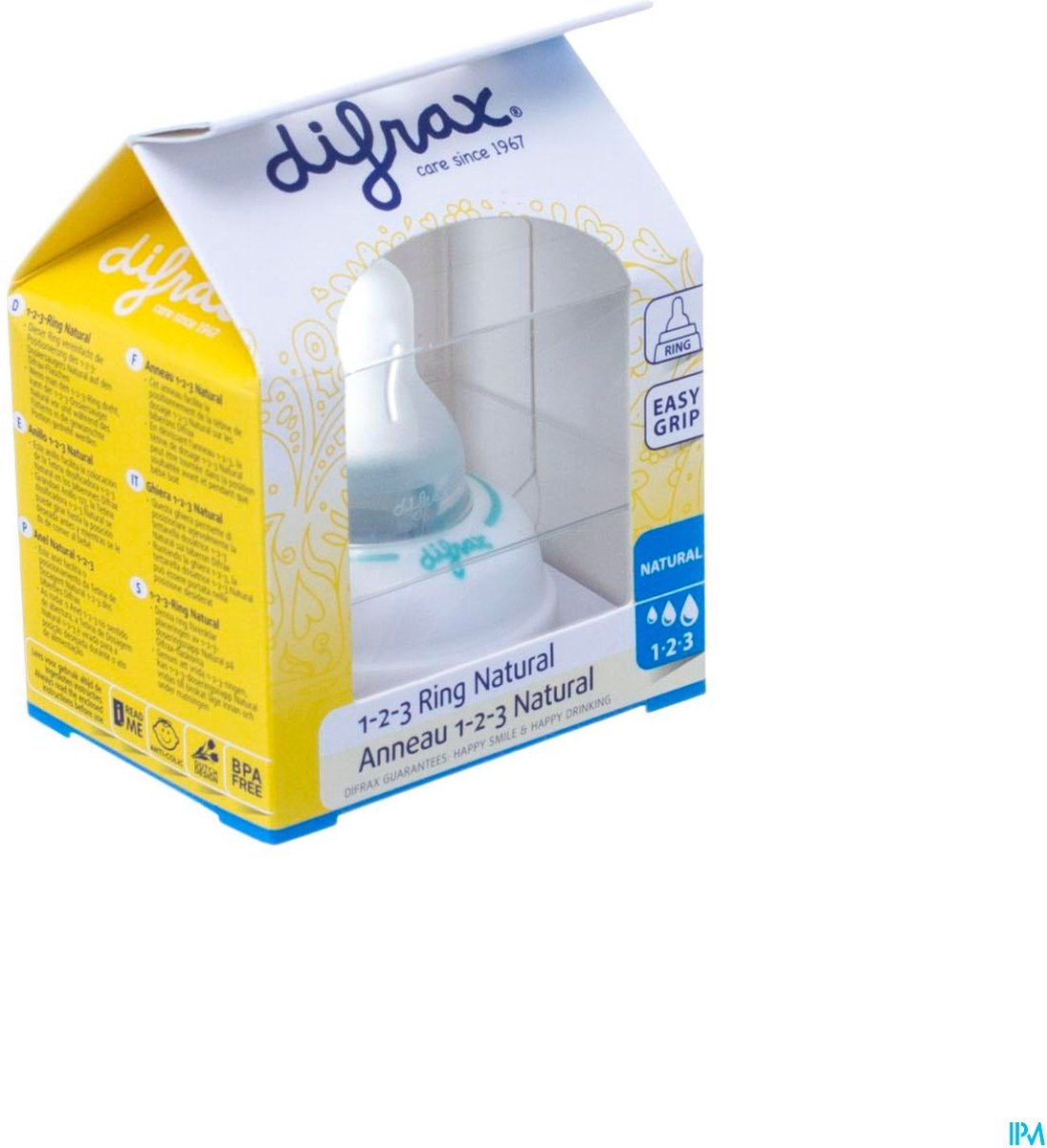 Difrax 1-2-3 Natural Flessenring met Flessenspeen voor smalle babyflessen |  bol.com