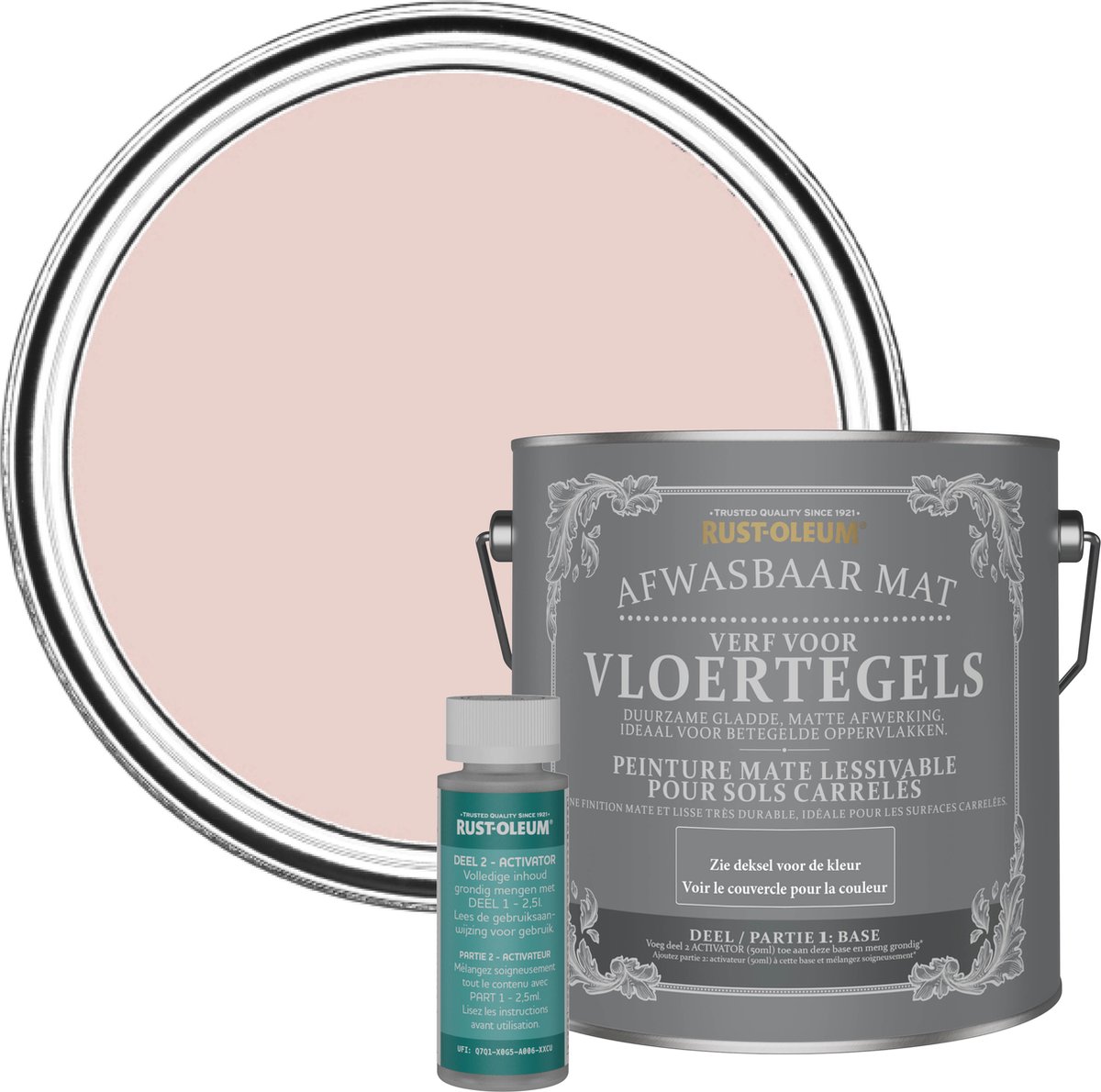 Rust-Oleum Roze Afwasbare Vloertegelverf - Roze Champagne 2,5L