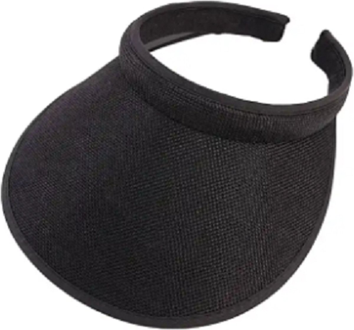 Klem zonneklep zonnepet met brede rand kleur Zwart maat one size