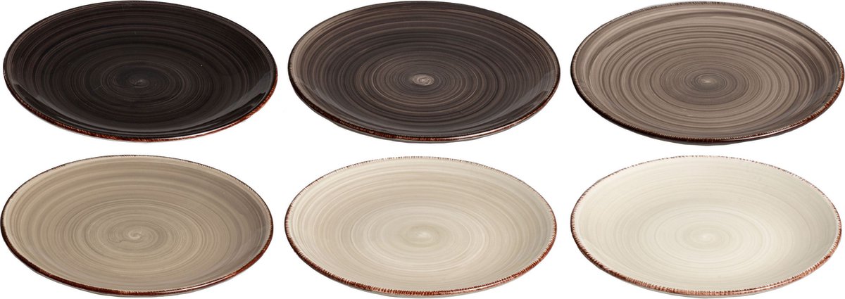 Dutch Kitchen - Ontbijtbord Vintage Loft - ø 19 cm - 6 Stuks - Aardewerk