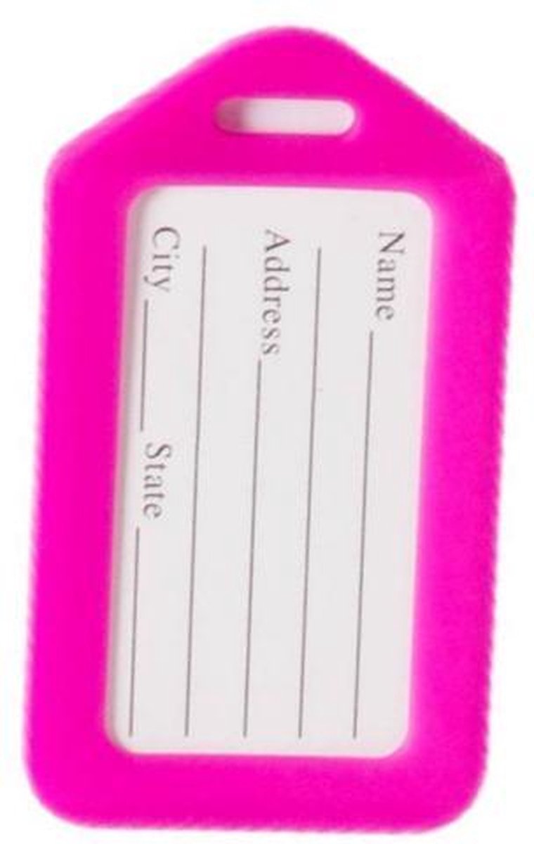 Kofferlabel - Bagagelabel - Koffer - Kunststof - Roze