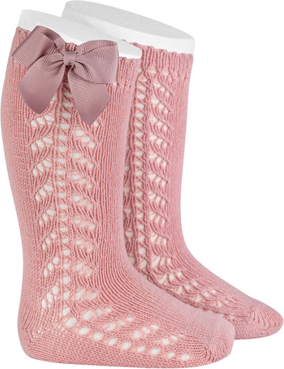 Cóndor Kniekous Side Openwork Met Strik | 2599/2 | Oud Roze | 3-6 mnd | Maat 00