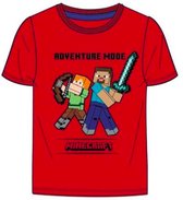 Minecraft t-shirt - rood - Maat 116/6 jaar