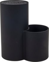 Messenblok - Zwart - Met bak - Flexibele Filamenten - Kunststof - Ø11x20x22,5cm