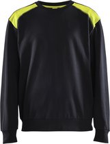 Blaklader Sweatshirt bi-colour 3580-1158 - Zwart/High Vis Geel - XXL