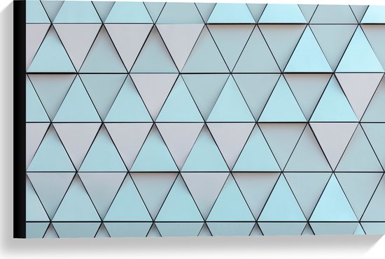 Canvas - Geometrisch Ruit Patroon in Blauwe Kleur - 60x40 cm Foto op Canvas Schilderij (Wanddecoratie op Canvas)