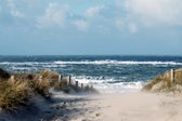 Texelphotos.nl - Foto afdruk als tuinposter – Texel Duinpad - Duinen - Strand - Zee - Zonsondergang - Noordzee – Wanddecoratie - Tuinposter – Natuur - Landschap - 160 x 100 cm.