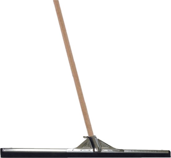 Betra Raclette de sol/raclette de douche - pour eau métal/caoutchouc 100 cm - avec manche en bois 130 cm