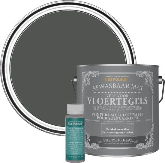 Rust-Oleum Donkergrijs Afwasbare Vloertegelverf - Grafiet 2,5L