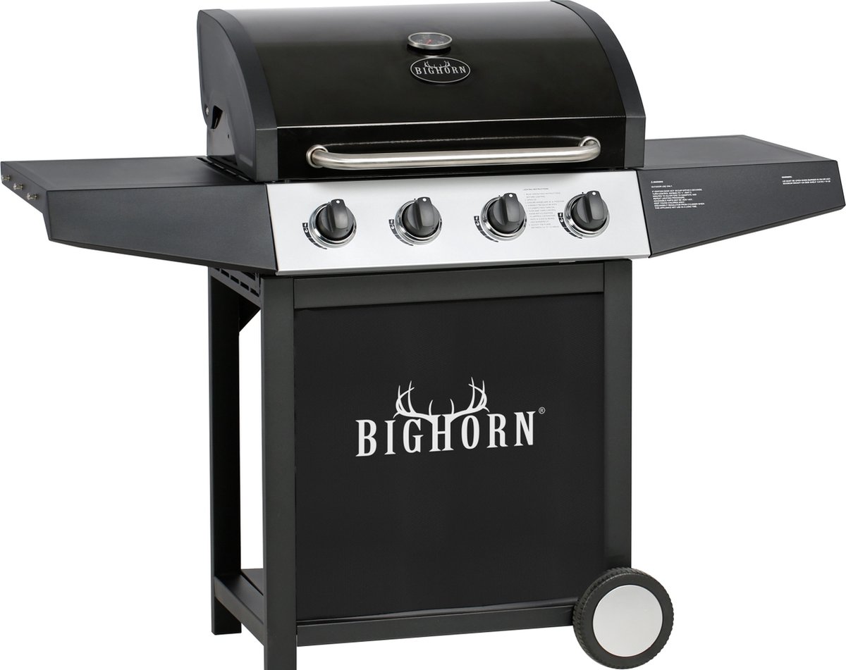 BIGHORN Gasbarbecue en Grill – 4 Branders – Zwart - Bighorn