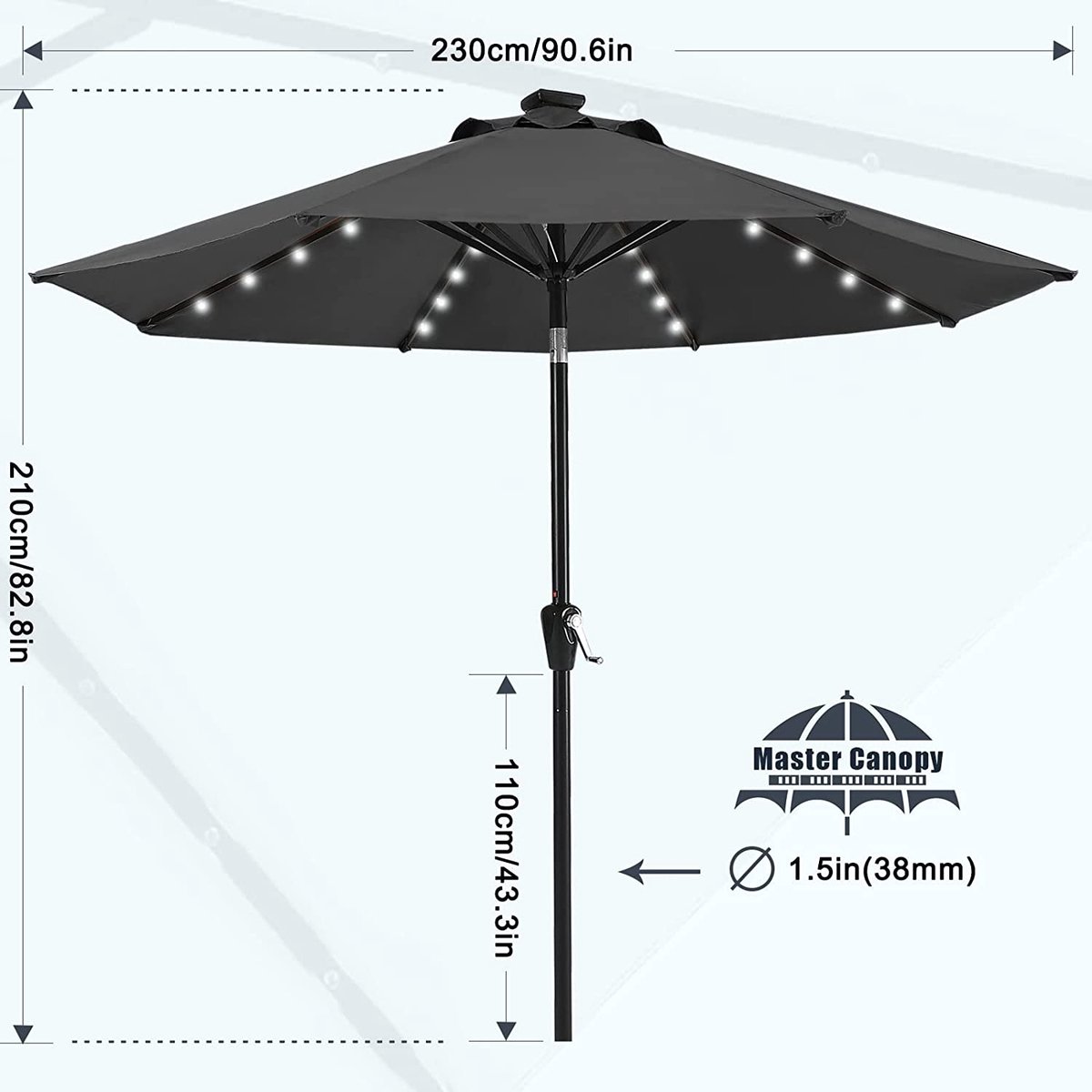 2 Embouts De Parasol Métalliques - Protection Pointe Tige 10 Mm, Anti-Usure, Pour Parapluie Long Et Auvent