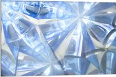Dibond - Abstracte Lichtblauwe Vakken in Tegengestelde Richtingen - 90x60 cm Foto op Aluminium (Met Ophangsysteem)