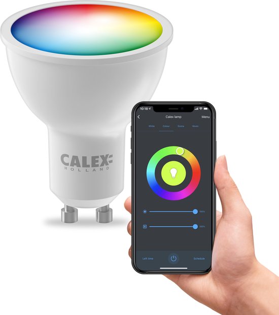 Plicht pijn doen Gaan wandelen Calex Slimme Lamp - Wifi LED Verlichting - GU10 - Smart Lichtbron - Dimbaar  - RGB en... | bol.com
