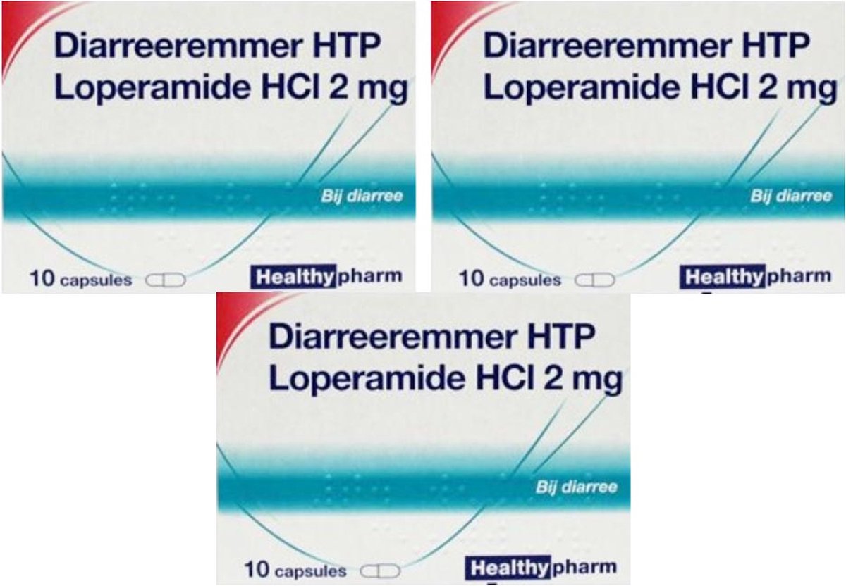 Healthypharm Diarreeremmer HTP Loperamide HCI 2mg - 3 x 10 capsules - Healthypharm