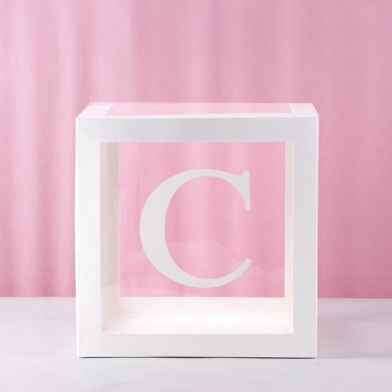 Doorzichtige Letter Blok Dozen - Lekker: C - Herbruikbaar - Multifunctioneel - Transparante Box met Letter - Fotoshoot - Cakesmash - Babyshower Versiering - Ballonnen Box - Baby Shower Letter Blokken - Gender Reveal Baby Doos - Mommy to Be Party