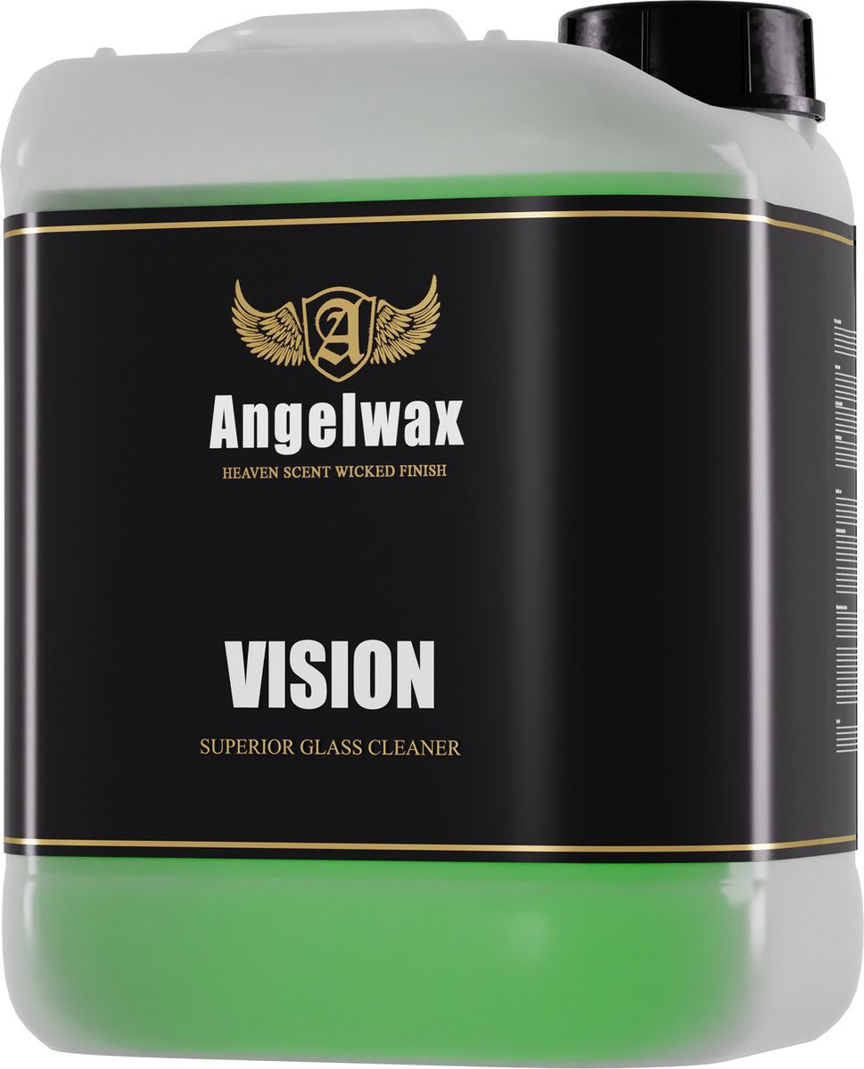 Angelwax Vision Glass Cleaner 5L - ready to use” formule die snel en krachtig reinigt zonder strepen of vlekken achter te laten op uw glas