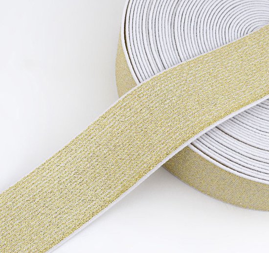 1 paquet Élastique Or 4 cm de large ceinture plat blanc pour pantalon  couture 3 mètres... | bol.com