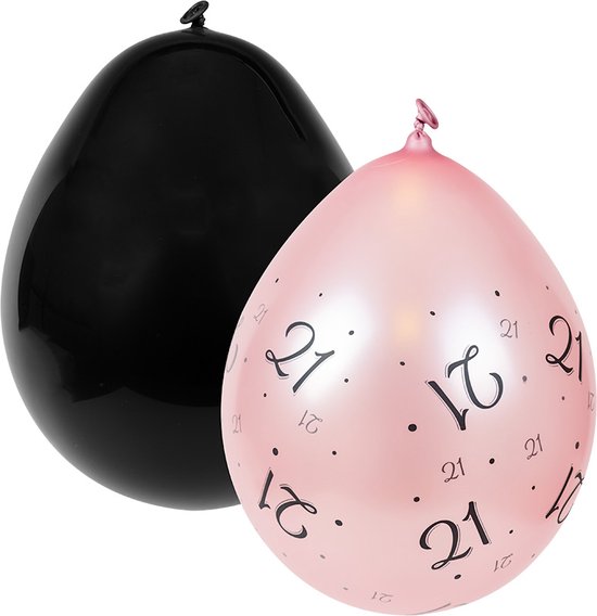 Paperdreams Decoratie ballonnen roze/zwart - 21