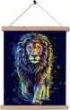 50 x 70 cm Canvas Kleurrijke Leeuw