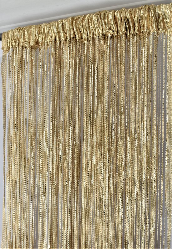 Glow Thuis - Elegante oud goud kleur Draadgordijnen van hoogwaardig polyestergaren 300x250 cm+ Gratis Embrasse