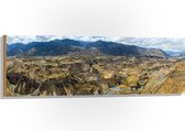 WallClassics - Hout - Uitzicht over Bergen in Peru - 120x40 cm - 9 mm dik - Foto op Hout (Met Ophangsysteem)