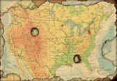 Fotobehang - Vlies Behang - Vintage Kaart van Amerika - Verenigde Staten - 254 x 184 cm