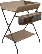 Bol.com vidaXL - Verschoontafel - ijzer - taupe aanbieding