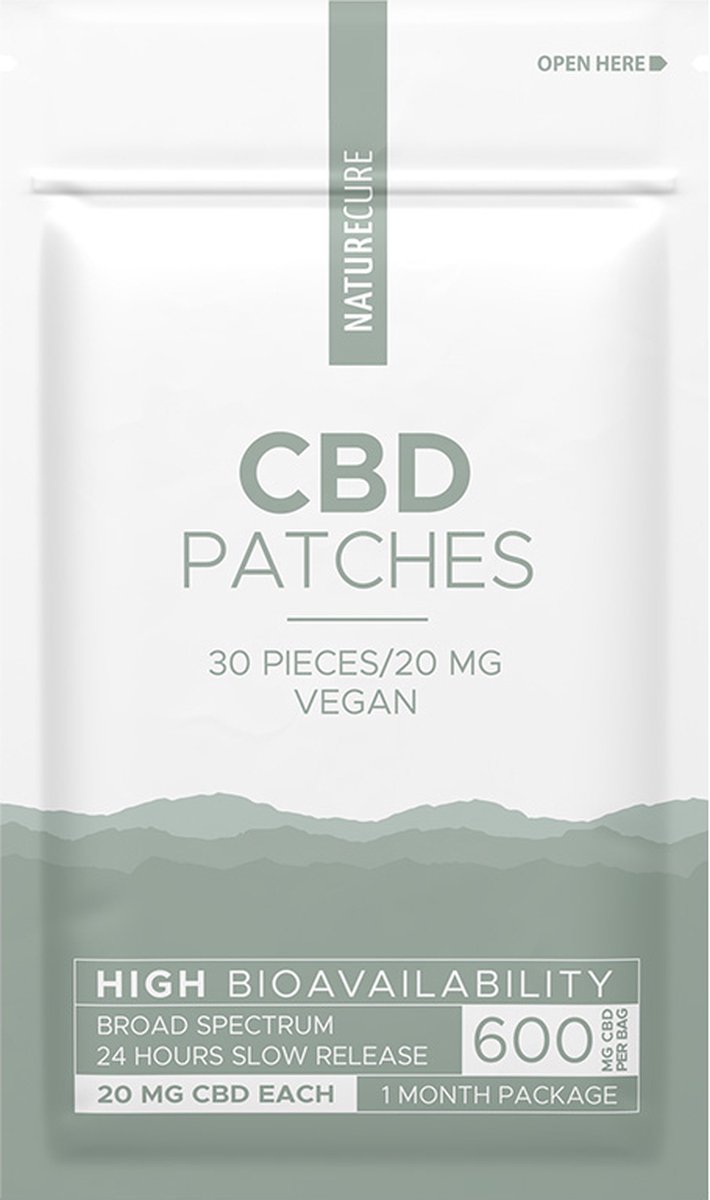 Goedkoopste Nature Cure CBD-Pleisters -15 mg CBD- Broad Spectrum 30 stuks