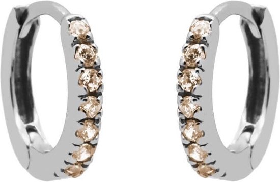 Karma Oorringen Plain Hoops Round Champaign 13 mm Zilver