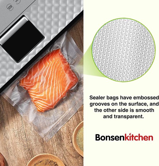 Bonsenkitchen Sacs sous Vide Alimentaire 100 Sachets 20 x 30 cm