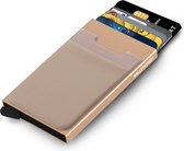 Walletstreet Uitschuifbare Pasjeshouder Plus 2 - Walletstreet Aluminium Creditcardhouder Card Protector Anti-Skim/ RFID Card Protector 7 Pasjes – Goud/Gold